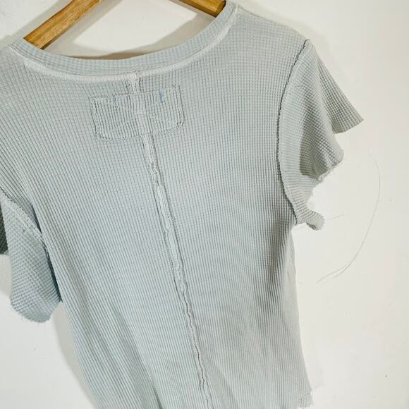 Free People We The Free waffle knit thermal t shirt womans Womans Large - Picture 9 of 12